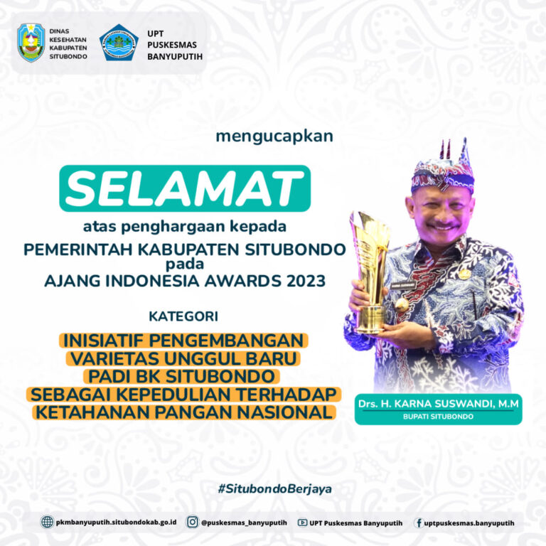 Selamat atas Penghargaan Kepada Pemerintah Kabupaten Situbondo Dalam Ajang Indonesia 2023.